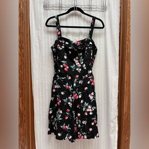 🔆Trashy diva Cherry Print Black Dress size L